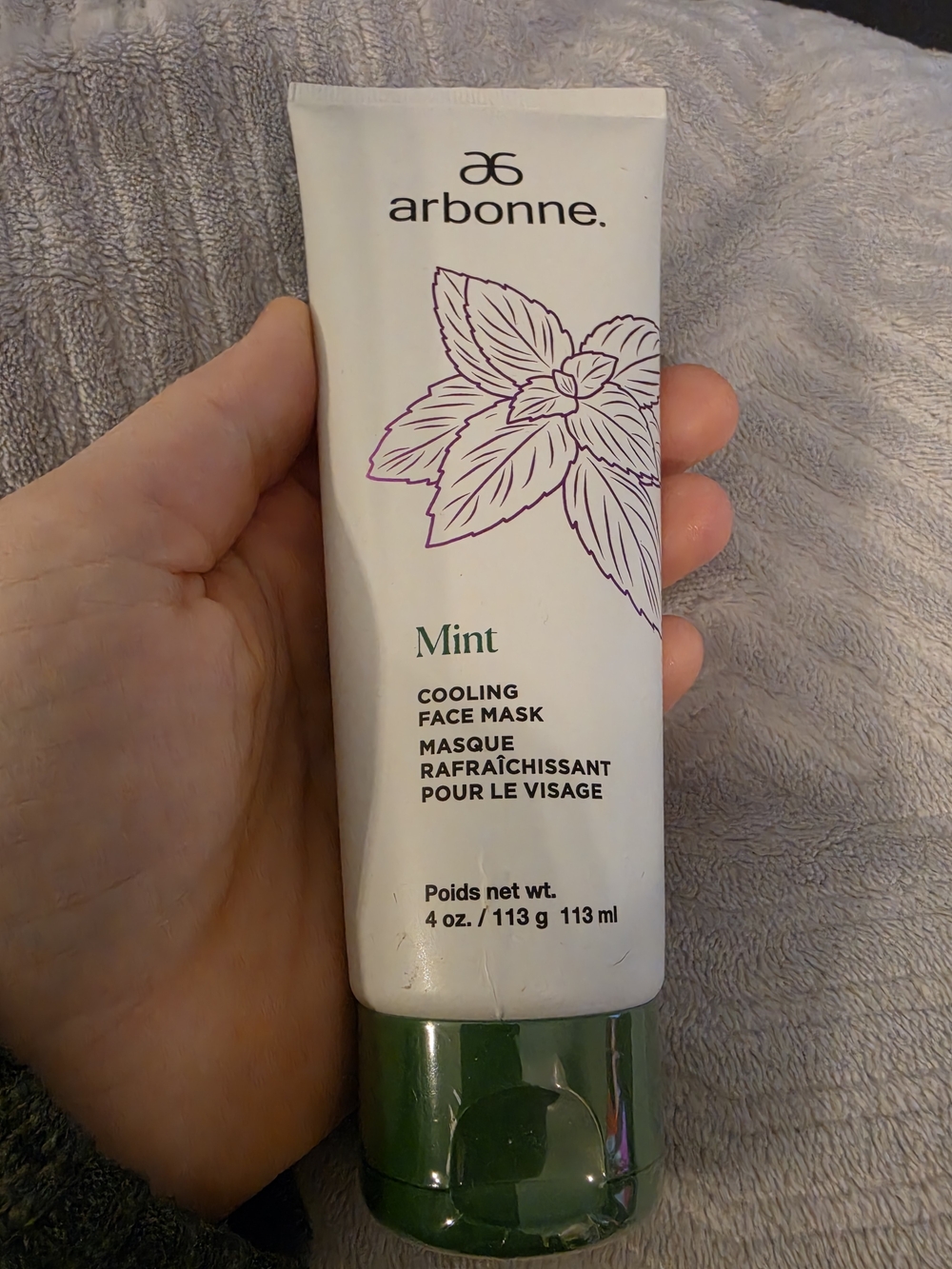 Arbonne Mint Cooling Face Mask 4 oz Facial Skincare New